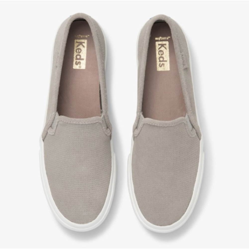 🆕 Keds Double Decker Perf Suede Slip On Sneaker, Gray - New without box!